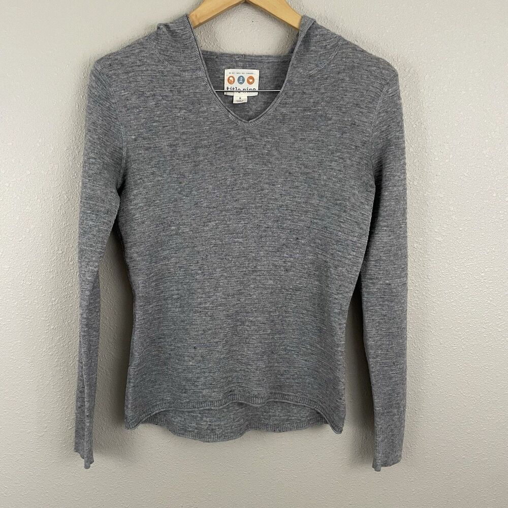 Title Nine Womens S Gray Textured Wool Blend Pullover Sweater